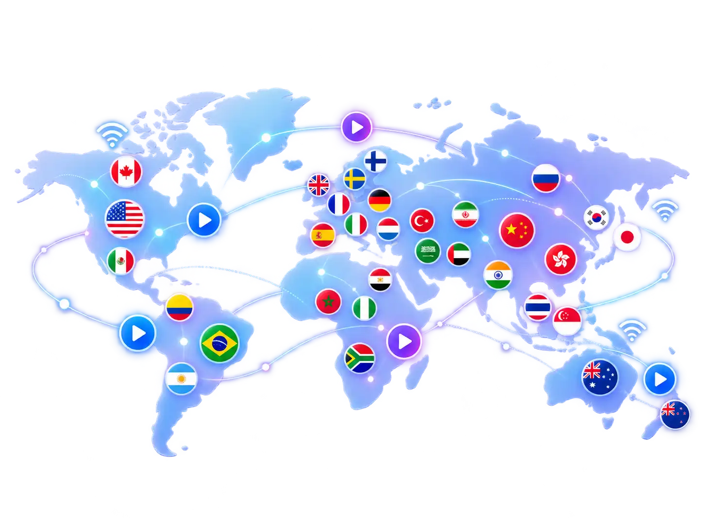 VizWriting worldwide international IPTV channel coverage map