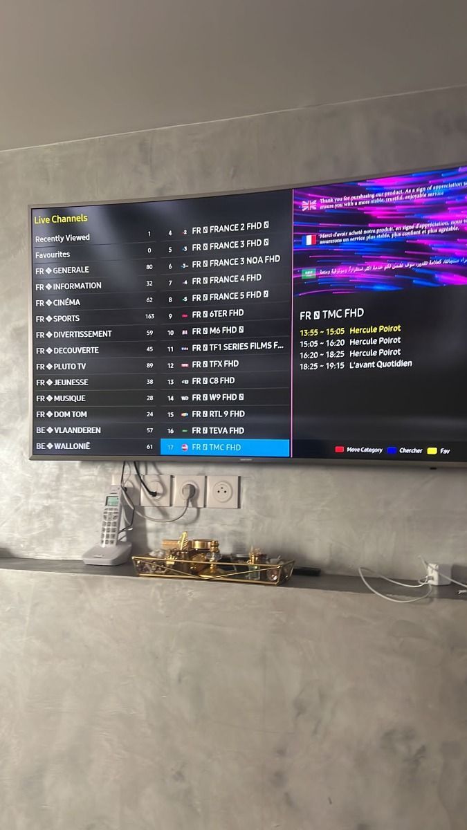 Laptop IPTV streaming test showing HD channel