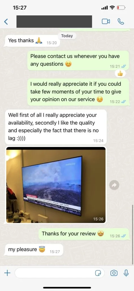 WhatsApp customer support chat screenshot 2